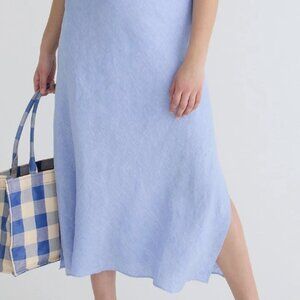 J.crew Gwyneth slip skirt in blue linen